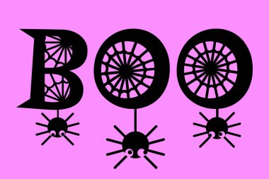 Mektuplarda asılı komik örümcekler. Örümcek ağlı bu kelime