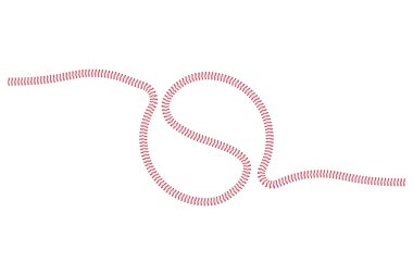 Sportif sanat eserleri. Beyaz zemin üzerinde izole edilmiş Devamlı Çizgili Beyzbol Beyzbolu