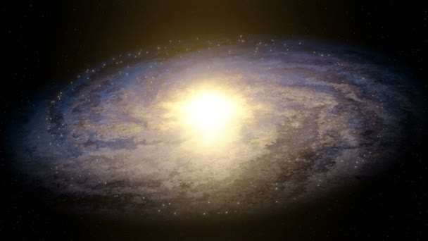Μεγέθυνση Κάμερας Σπειροειδή Γαλαξία Δύο Άλλους Γαλαξίες Στο Παρασκήνιο — Αρχείο Βίντεο