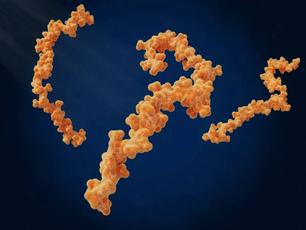 Molekuły Heparyny Heparyna Jest Lekiem Naturalnie Występującym Glikozaminoglikanem Który Wiąże — Zdjęcie stockowe