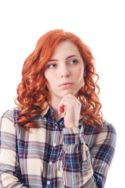 düşünen genç çekici kadın