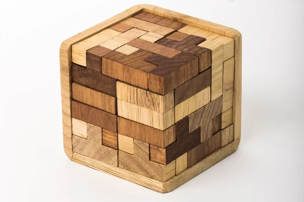 Cubo construído a partir de blocos — Fotografia de Stock