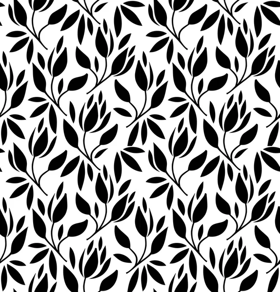 Seamless pattern with flowers and leaves — Stock Vector