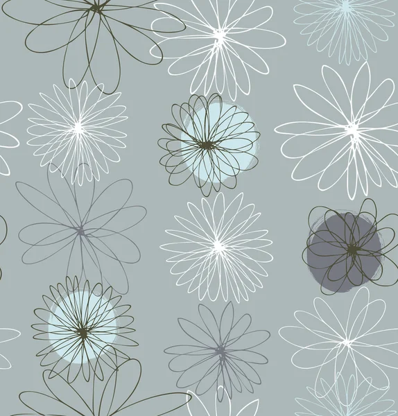 Arrière-plan avec des fleurs fantaisie rondes — Image vectorielle
