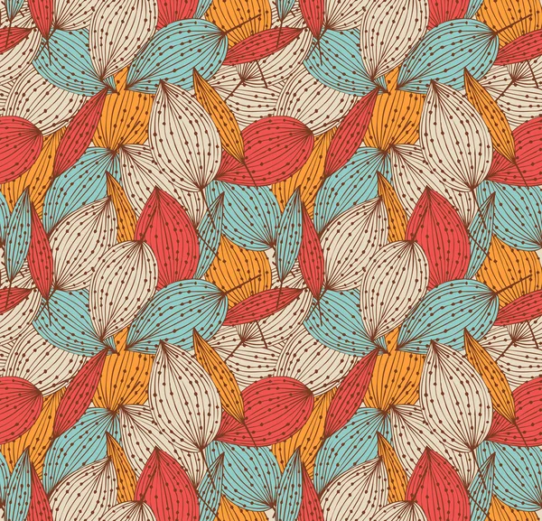 Romantique automne floral motif sans couture — Image vectorielle