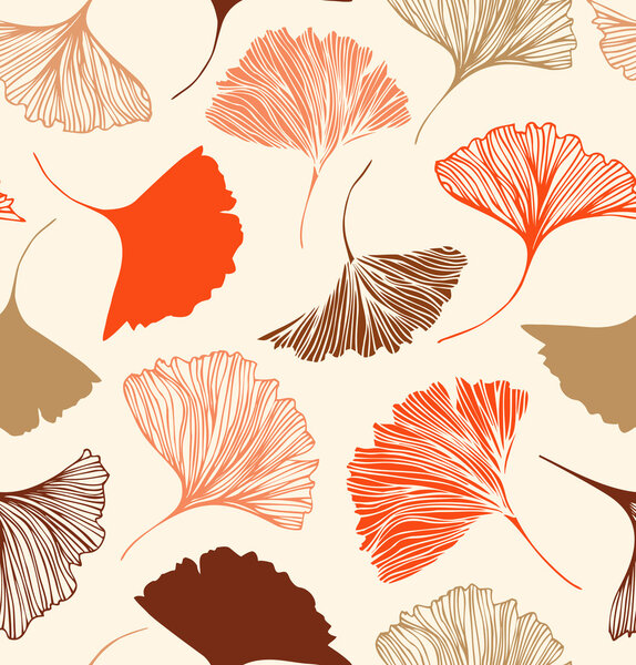 pattern with beauty ginkgo leaves
