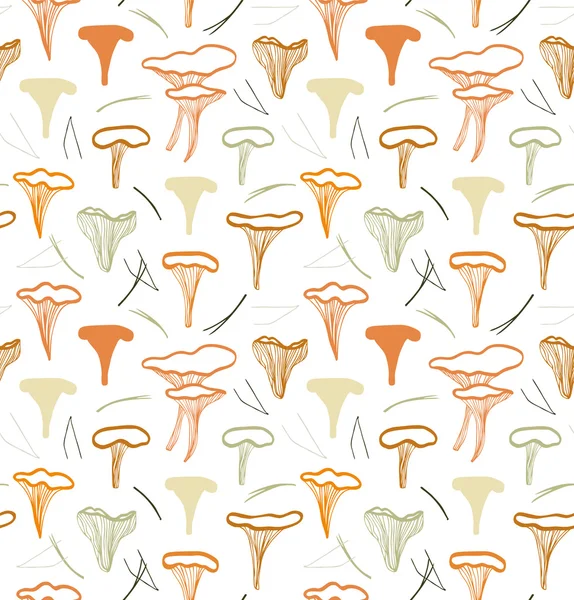 Motif floral nordique aux champignons — Image vectorielle