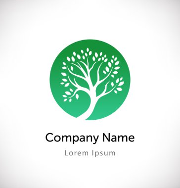 Yeşil ağaç siluet logolu