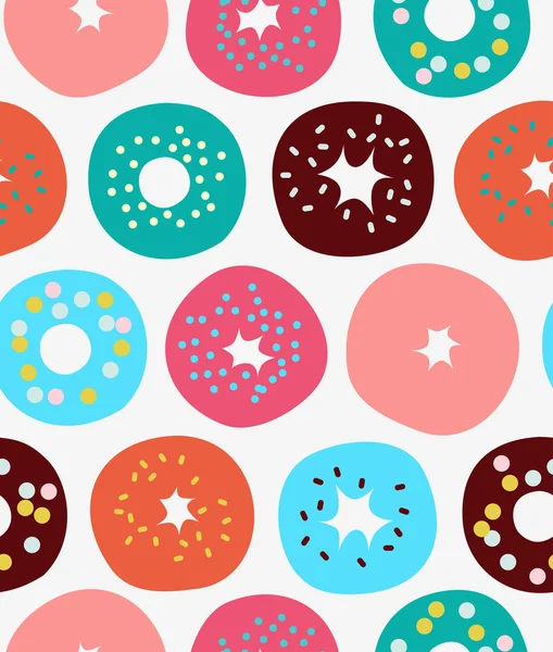 无缝模式与甜甜圈 — 图库矢量图片