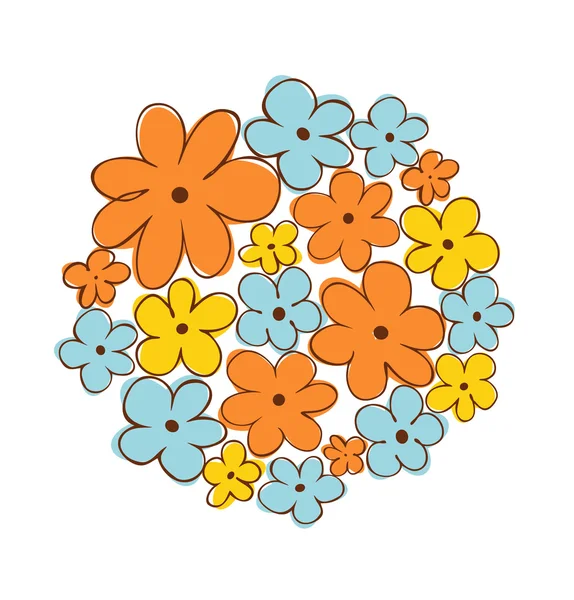 Круглый букет цветов — стоковый вектор