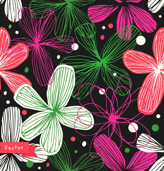 Floral decorative seamless pattern — Stock Vector