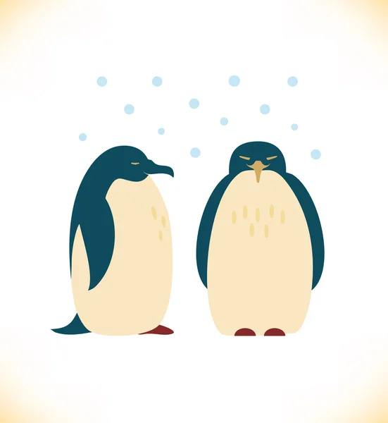 Imagen vectorial con pingüinos divertidos — Vector de stock