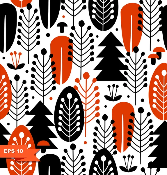 Forest decorative pattern — Stock Vector