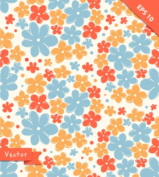 Naadloze schattig textuur met bloemen. — Stockvector