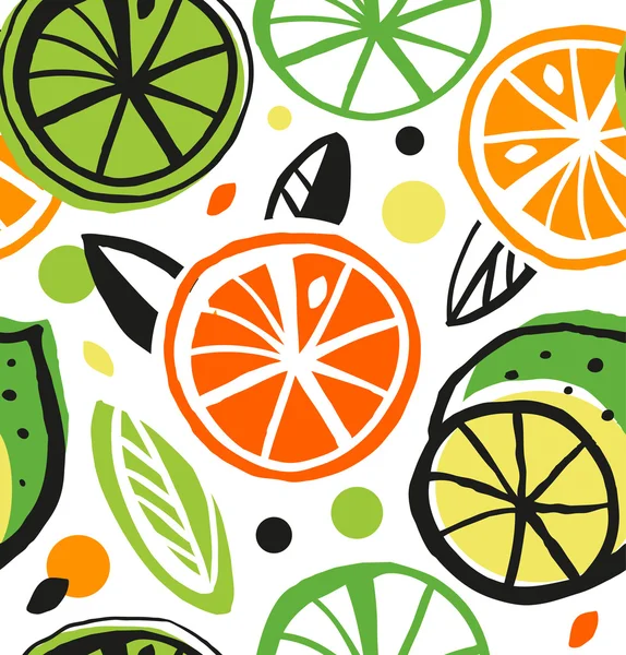 Seamless pattern with citrus fruit — Stock Vector