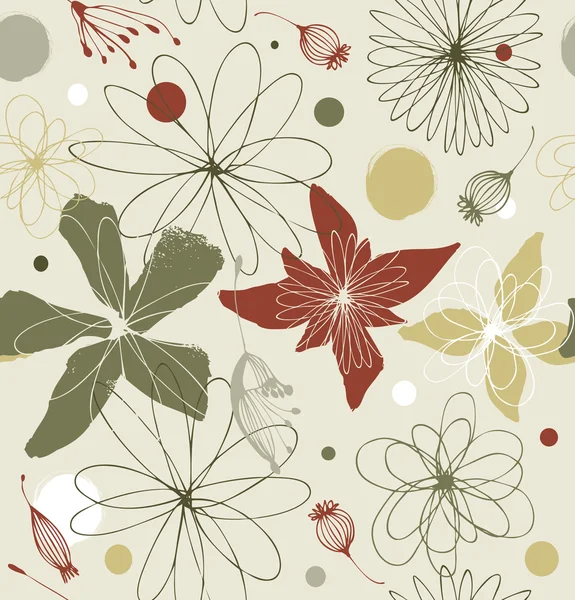 Seamless floral pattern in vintage style. — Stock Vector