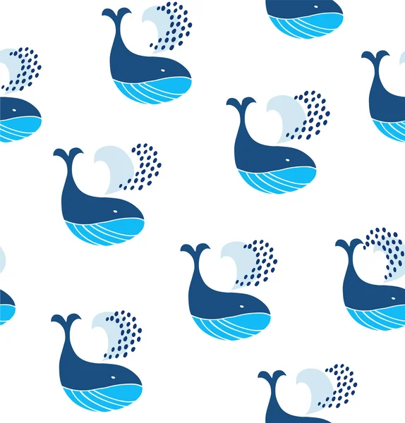 Motif de baleines décoratives — Image vectorielle