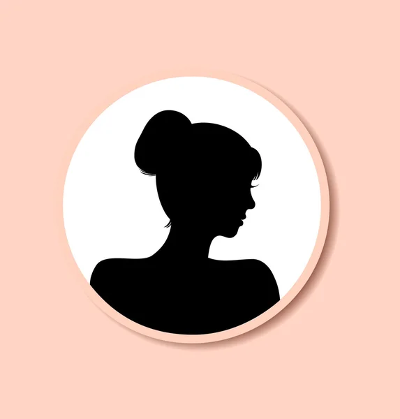 Romantic female head silhouette — Stock Vector