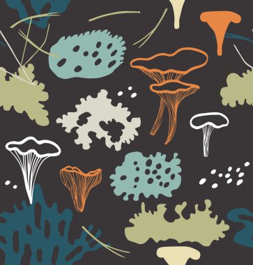desen Cantharellus cibarius mantar ile