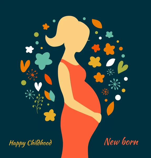 Silhouette de femme enceinte — Image vectorielle