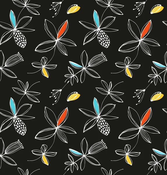 Motif floral décoratif sans couture — Image vectorielle