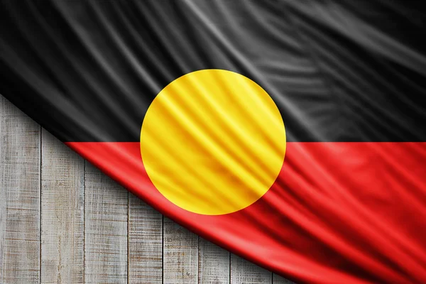 Aboriginal Ausztrália Zászló Selyem Digitális Háttér — Stock Fotó