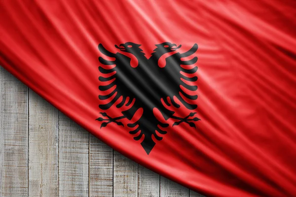 Albania Bandera Seda Fondo Digital — Foto de Stock
