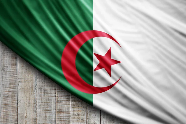Algerije Vlag Van Zijde Digitale Achtergrond — Stockfoto