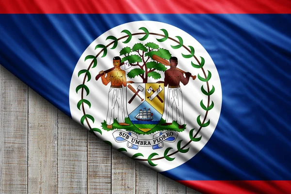 Belize Flag Silk Digital Background — Stock Photo, Image