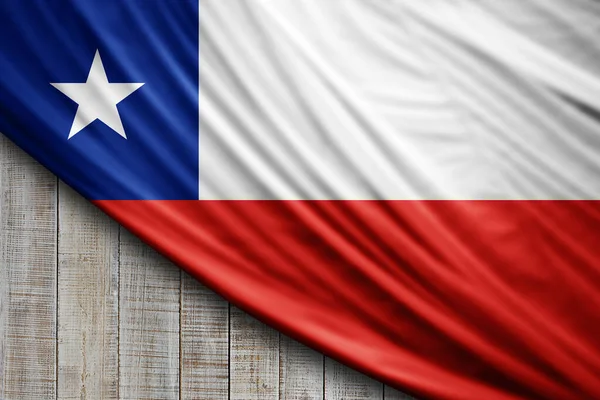 Bandera Chile Seda Fondo Digital —  Fotos de Stock