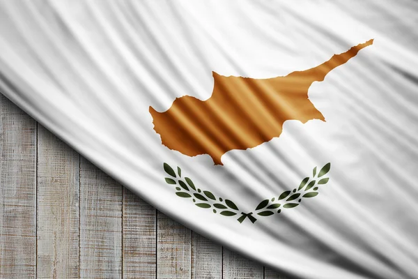 塞浦路斯丝绸国旗 数码背景 — 图库照片