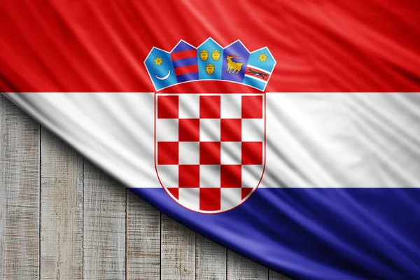 Croácia Bandeira Seda Fundo Digital — Fotografia de Stock