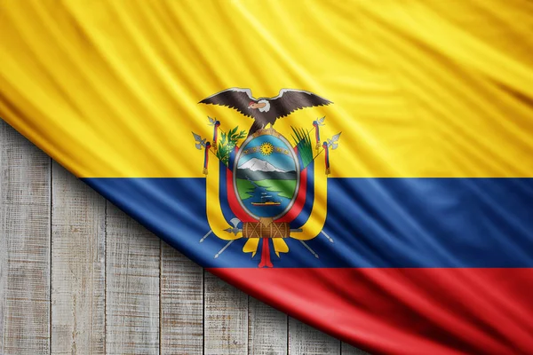 Ecuador Flagga Silke Digital Bakgrund — Stockfoto