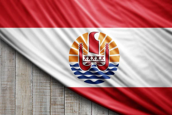 Franse Polynesië Vlag Van Zijde Digitale Achtergrond — Stockfoto