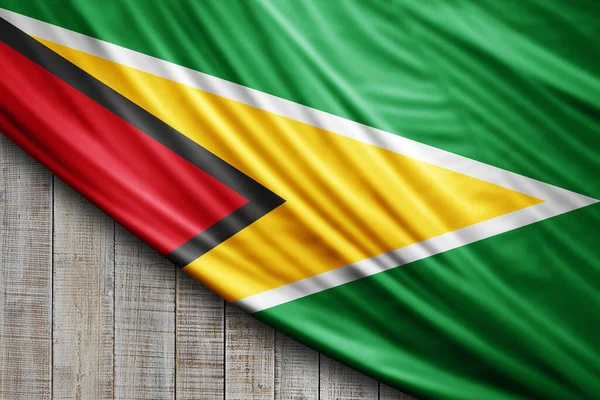 Guyana Vlajka Hedvábí Digitální Pozadí — Stock fotografie