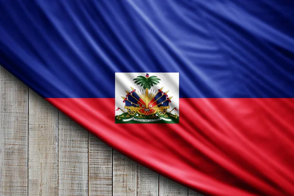 Bandeira Haiti Seda Fundo Digital — Fotografia de Stock