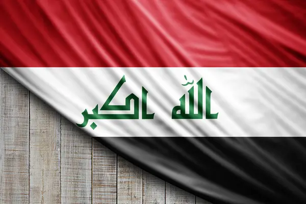 Bandera Iraq Seda Fondo Digital — Foto de Stock