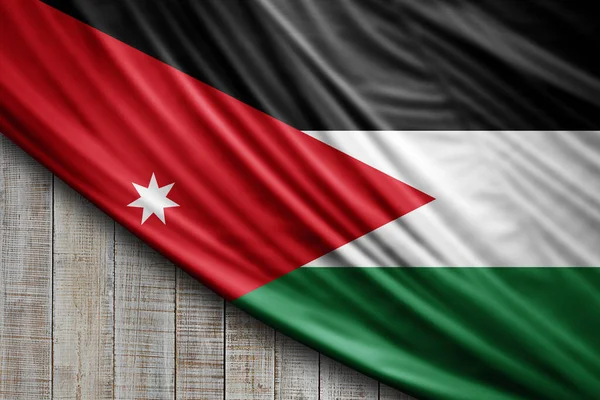 Jordanien Flagga Silke Digital Bakgrund — Stockfoto