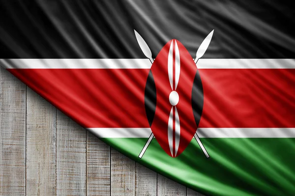 Bandera Kenia Seda Fondo Digital —  Fotos de Stock