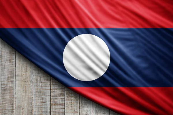 Laos Vlag Van Zijde Digitale Achtergrond — Stockfoto