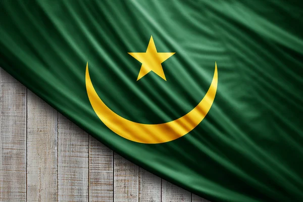 Mauritania Flag Silk Digital Background — Stock Photo, Image