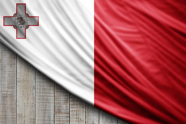 Bandera Malta Seda Fondo Digital —  Fotos de Stock