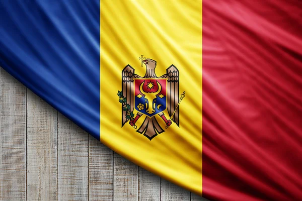 Прапор Молдови Шовковий Цифровий Фон — стокове фото