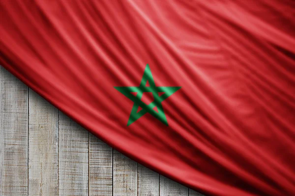 Marokko Vlag Van Zijde Digitale Achtergrond — Stockfoto