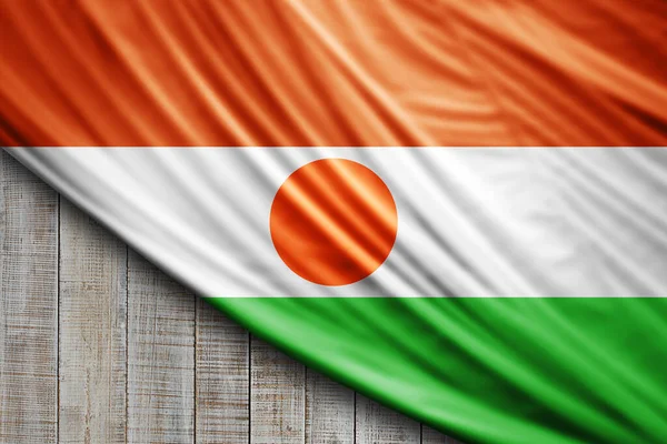 Niger Flagga Silke Digital Bakgrund — Stockfoto