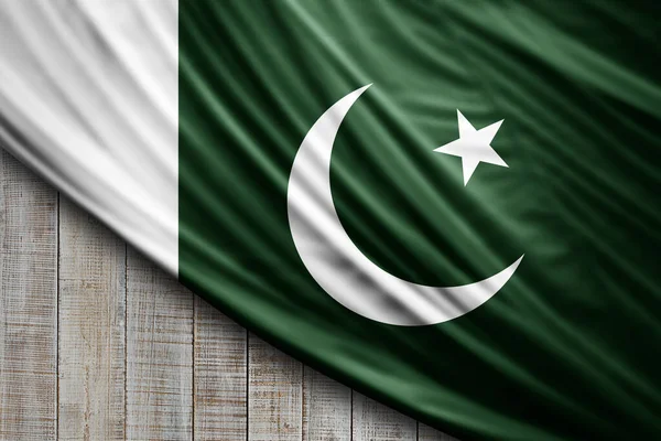 Флаг Пакистана Шелка Цифровой Фон — стоковое фото
