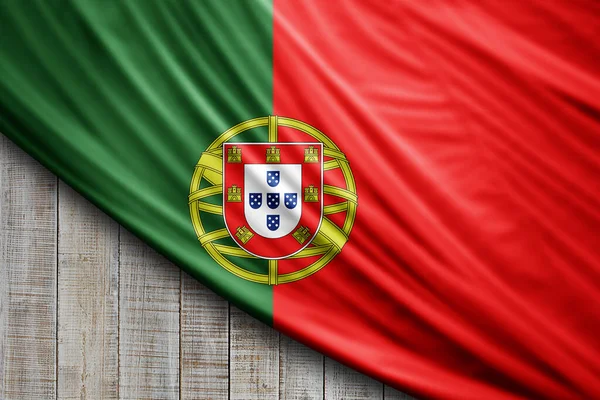 Португальский Флаг Шелка Цифровой Фон — стоковое фото