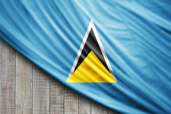 Saint Lucia Zászló Selyem Digitális Háttér — Stock Fotó