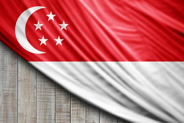 Singapore Flag Silk Digital Background — Stock Photo, Image