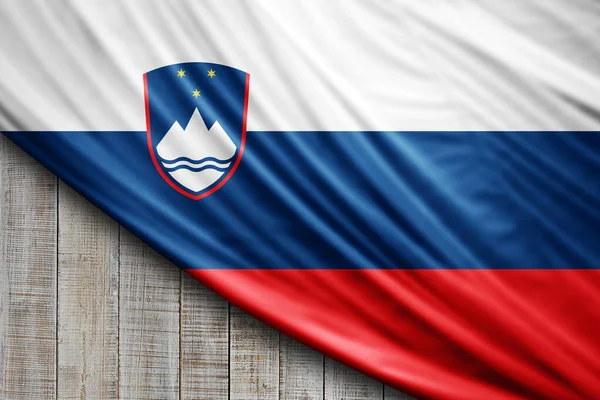 Slovenien Flagga Silke Digital Bakgrund — Stockfoto